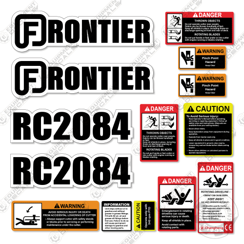 Fits Frontier RC2084 Decal Kit Tractor Rotary Cutter 2084, decal kit, rc2084