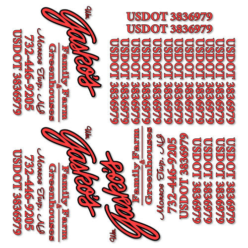 Fits Gasko Truck Lettering Job decal kit