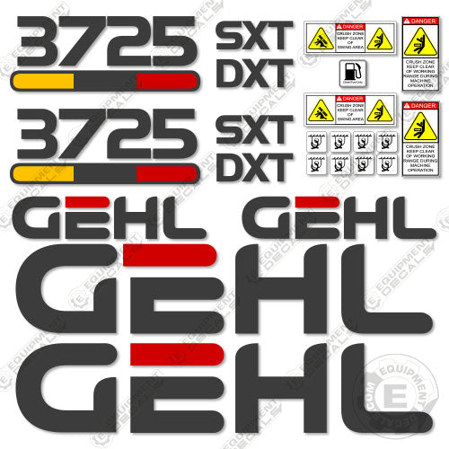 Fits GEHL 3725 Decal Kit Skid Steer 3725, decal kit, gehl, skid steer, skidsteer