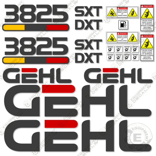 Fits GEHL 3825 Decal Kit Skid Steer 3825-sx, 3825sx, decal kit, gehl, skid steer, skidsteer