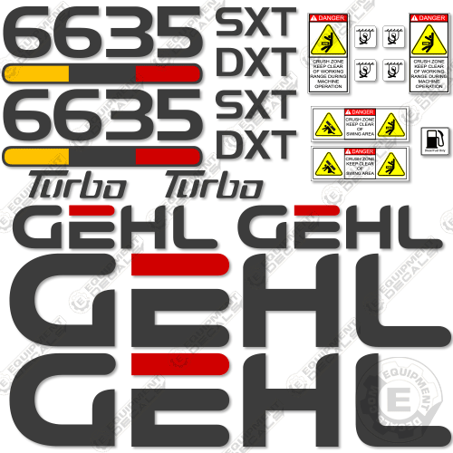 Fits GEHL 6635 Decal Kit Skid Steer 6635, 6635-sx, decal kit, gehl, skid steer, skidsteer