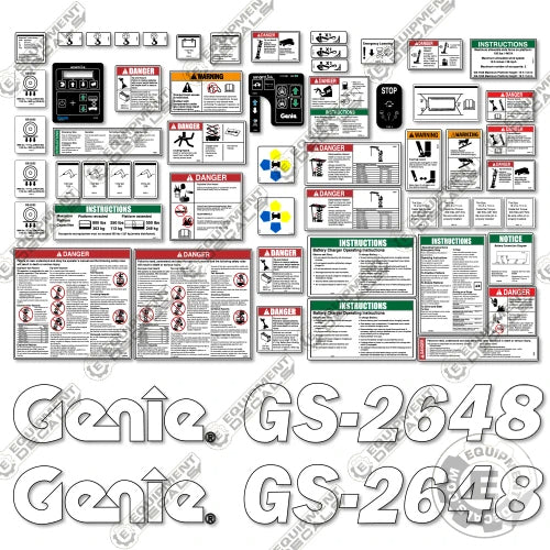 Fits Genie GS 2648 Decal Kit Scissor Lift 2648, gs-2648, gs2648