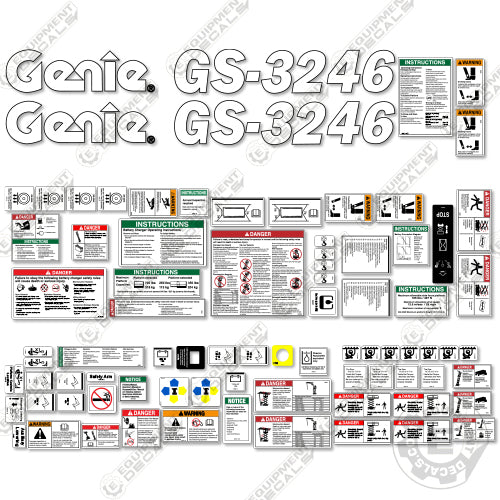 Fits Genie GS-3246 Decal Kit Scissor Lift 3246, GS-3246, GS3246