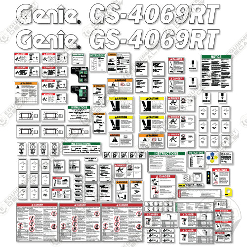 Fits Genie GS-4069RT Decal Kit Scissor Lift 4069, 4069dc, 4069rt, gs-4069, gs4069, gs4069rt, rt