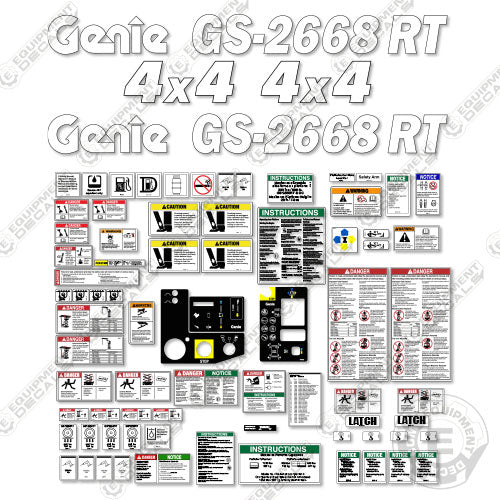 Fits Genie GS-2668 RT Decal Kit Scissor Lift (SN 44989-52759) 2668, 2668 rt, gs-2668 rt, rt