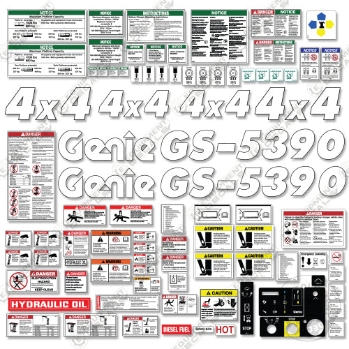 Fits Genie GS 5390 Decal Kit Scissor Lift 5390, gs-5390, gs5390