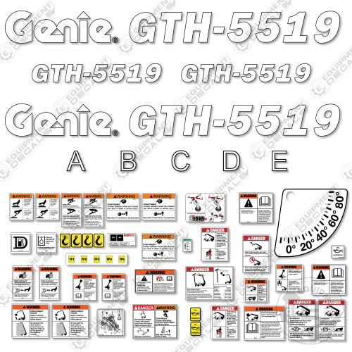 Fits Genie GTH 5519 Decal Kit Telescopic Forklift 5519, gth-5519, gth5519