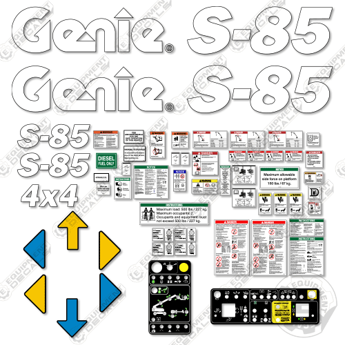 Fits Genie S-85 Decal kit Boom Lift (S8508-8000 to S8516H-13258) 65, s-65, s65