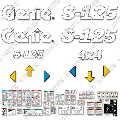 Fits Genie S125 Decal Kit Stick Boom Lift 125, s 125, s125