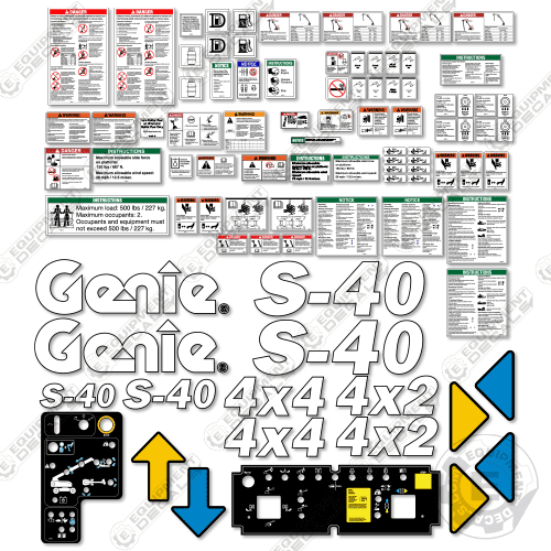 Fits Genie S-40 Decal Kit Stick Boom (18352 to 21540) 40, s 40, s40