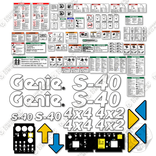 Fits Genie S-40 Decal Kit Stick Boom (S4003-7001 to 7182) 40, s 40, s40