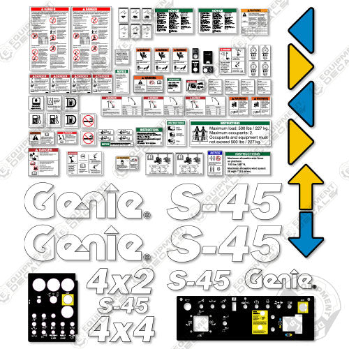 Fits Genie S-45 Decal Kit Boom Lift (1781-4507) 45, s-45, s45