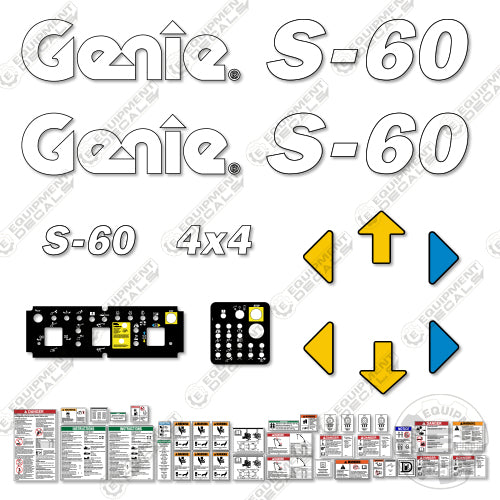 Fits Genie S-60 Vertical Mast Lift Decal KitFits 60, s-60, s60