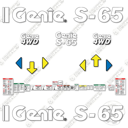 Fits Genie S-65 Vertical Mast Lift Decal Kit (1990s Style) 65, s 65, s65