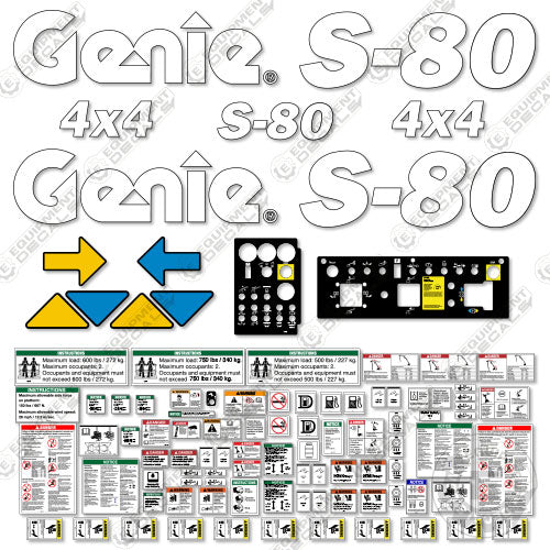 Fits Genie S-80 Decal Kit Boom Lift (SN: 3082-3576) 80, s-80, s80