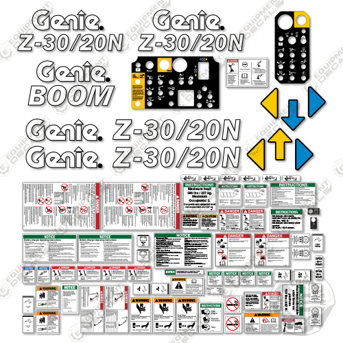 Fits Genie Z30/20N Decal Kit Boom Lift 2013 - SN 8333-15132 2013, z20, z20n, z30, z30/20, z30n