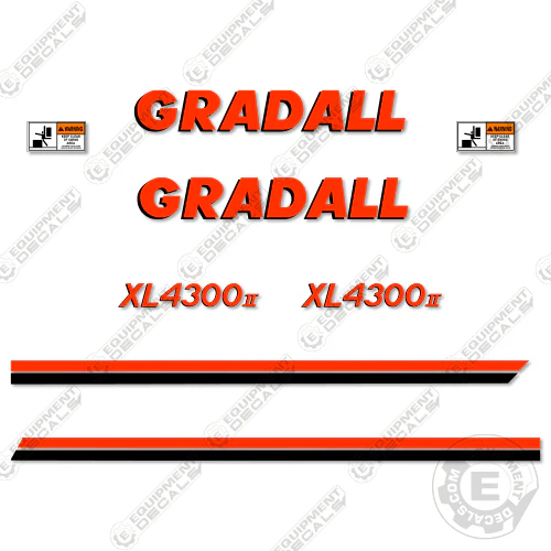 Fits Gradall XL4300-ii Decal Kit Wheeled Excavator 4300, decal kit, xl-4300