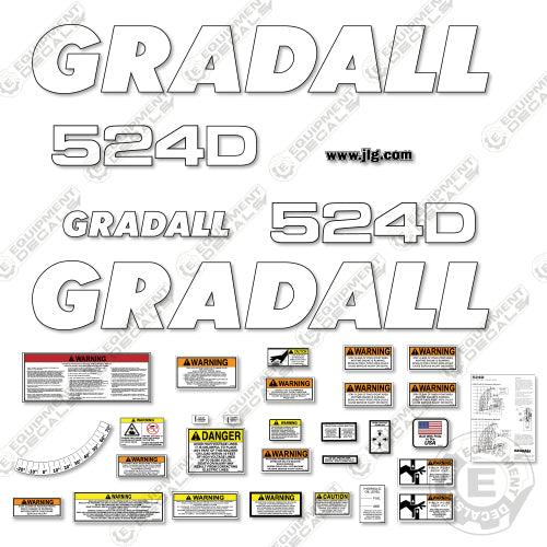 Fits Gradall 524D Decal Kit Telehandler 524, 524 d, 524d, decal kit