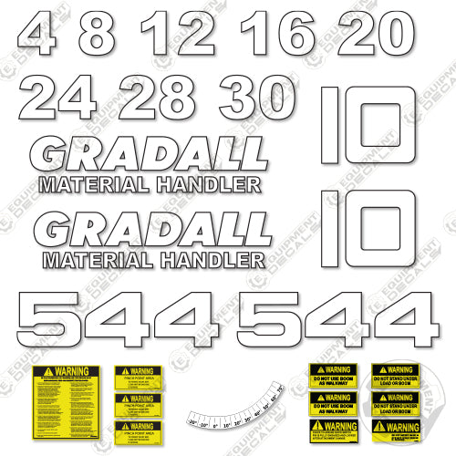 Fits Gradall 544 Decal Kit Telehandler 10, 544, decal kit