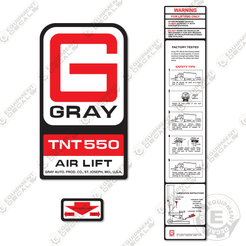 Fits Gray TNT-550 Decal Kit Air Jack 550, decal kit, tnt, tnt550