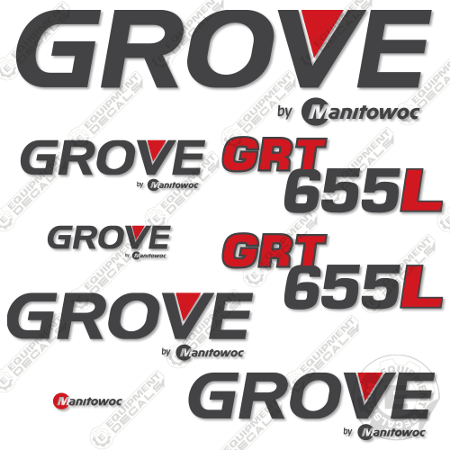 Fits GROVE GRT655 L CRANE DECAL KIT 655, 655L, decal kit, GRT655, GRT655L