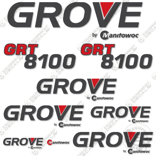 Fits GROVE GRT8100 CRANE DECAL KIT 8100, decal kit, GRT8100