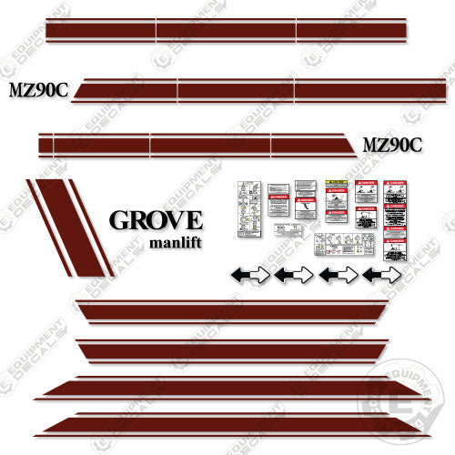 Fits Grove MZ90C Decal Kit Boom Lift 90c, 9mz0c, mz90