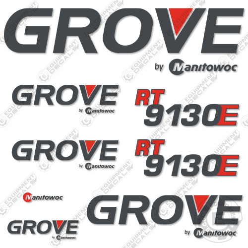 Fits GROVE RT9130E CRANE DECAL KIT 9130, decal kit, rt9130e