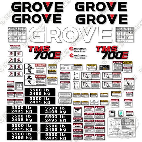 Fits Grove TMS700E Decal Kit Crane 700, 700-e, decal kit, tms