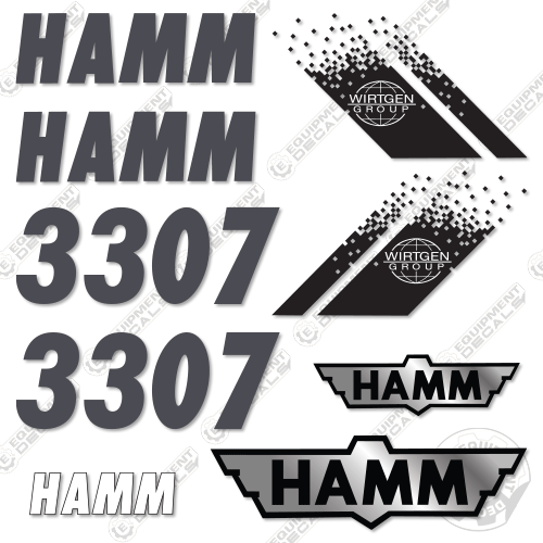 Fits HAMM 3307 Decal Kit Soil Compactor Roller 3307, decal kit