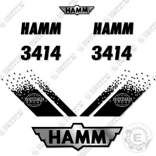 Fits HAMM 3414 Decal Kit Soil Compactor Roller Decals 3414, decal kit