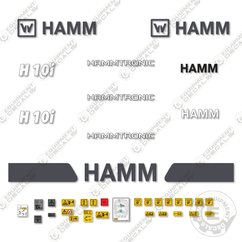 Fits HAMM H10i Decal Kit Soil Compactor Roller 10, 10i, decal kit, h10i, ham, hamm