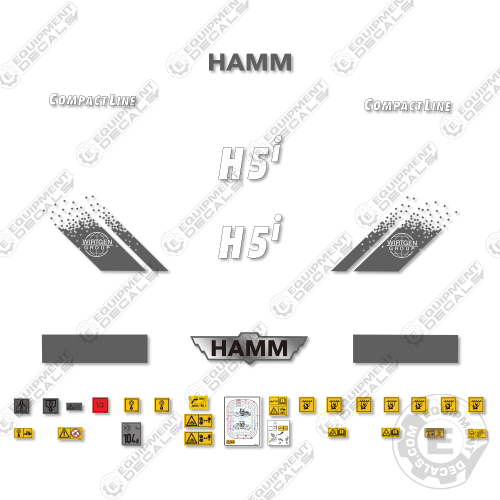 Fits HAMM H5i Decal Kit Vibratory Roller decal kit, h5, h5i, ham