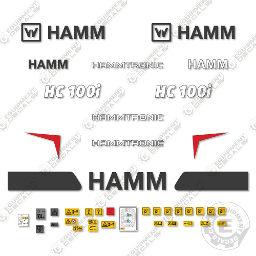 Fits HAMM HC100i Decal Kit Soil Compactor Roller 100, 100i, 100ic, decal kit, ham, hamm, hc100, hc100i, hc100ic