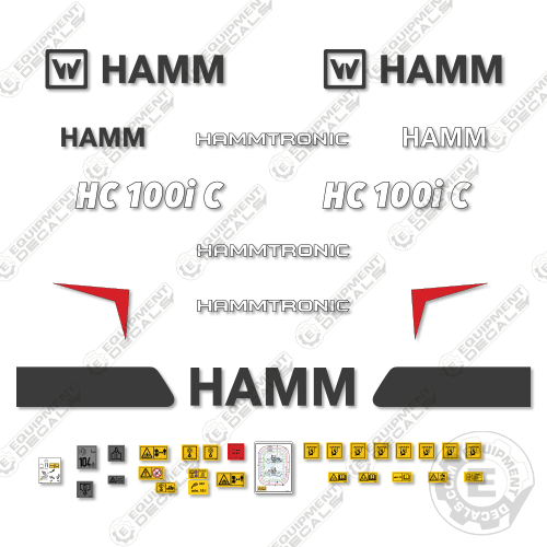 Fits HAMM HC100iC Decal Kit Soil Compactor Roller 100, 100i, 100ic, decal kit, ham, hamm, hc100, hc100i, hc100ic