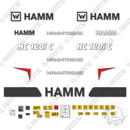 Fits HAMM HC120iC Decal Kit Soil Compactor Roller 120, 120i, decal kit, ham, hamm, hc120, hc120i