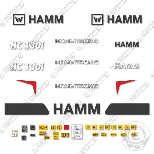 Fits HAMM HC130i Decal Kit Soil Compactor Roller 130, 130i, decal kit, ham, hamm, hc130, hc130i