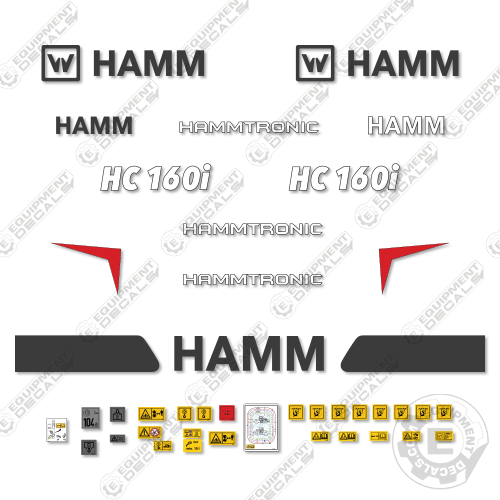 Fits HAMM HC160i Decal Kit Soil Compactor Roller 160, 160i, decal kit, ham, hamm, hc160, hc160i