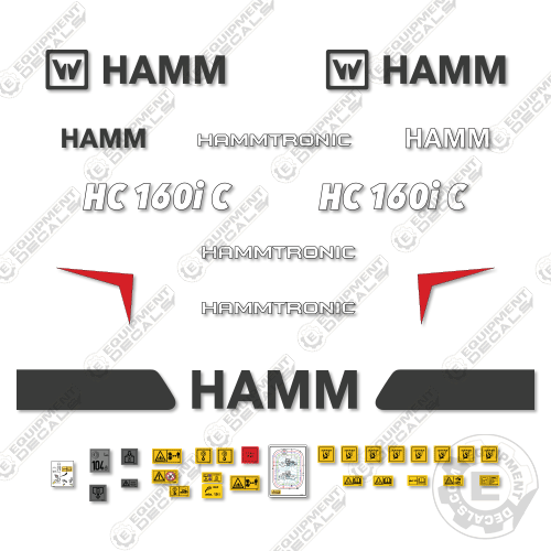 Fits HAMM HC160iC Decal Kit Soil Compactor Roller 160, 160i, decal kit, ham, hamm, hc160, hc160i