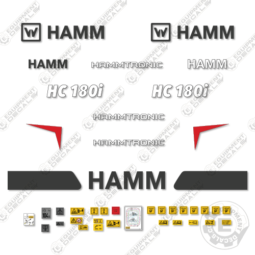 Fits HAMM HC180i Decal Kit Soil Compactor Roller 180, 180i, decal kit, ham, hamm, hc180, hc180i