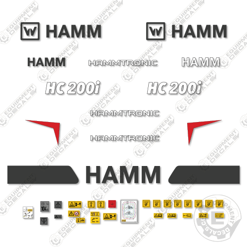 Fits HAMM HC200i Decal Kit Soil Compactor Roller 200, 200i, decal kit, ham, hamm, hc200, hc200i