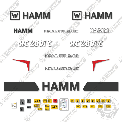 Fits HAMM HC200iC Decal Kit Soil Compactor Roller 200, 200i, decal kit, ham, hamm, hc200, hc200i