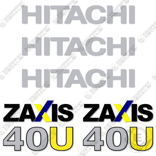 Fits Hitachi 40U Decal Kit ZAxis Excavator 40, 40u, decal kit