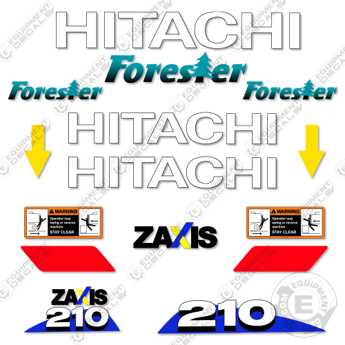 Fits Hitachi 210 Forester Decal Kit ZAxis Excavator 0185, 210forester, decal kit, forester, zaxis