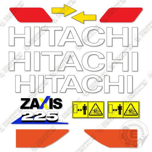 Fits Hitachi ZX225-6 Decal Kit Excavator 225, 225-6, decal kit