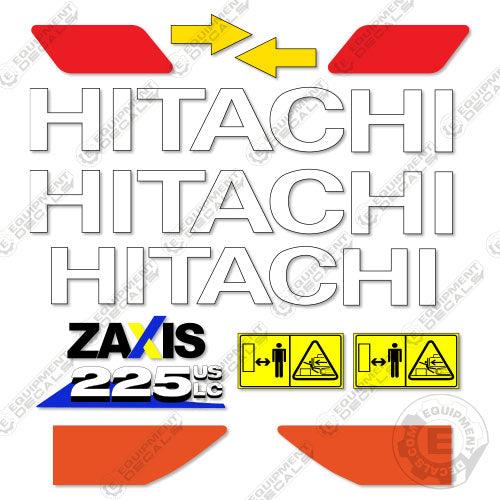 Fits Hitachi ZX225USLC-6 Decal Kit Excavator 225, 225-6, decal kit, lc, us, USLC, USLC-6