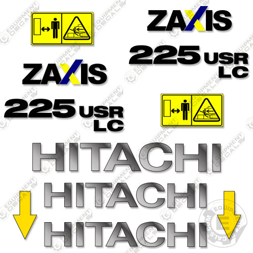 Fits Hitachi 225USRLC Decal Kit ZAxis Excavator Equipment Decals 225, 225us, decal kit, usr, usrlc