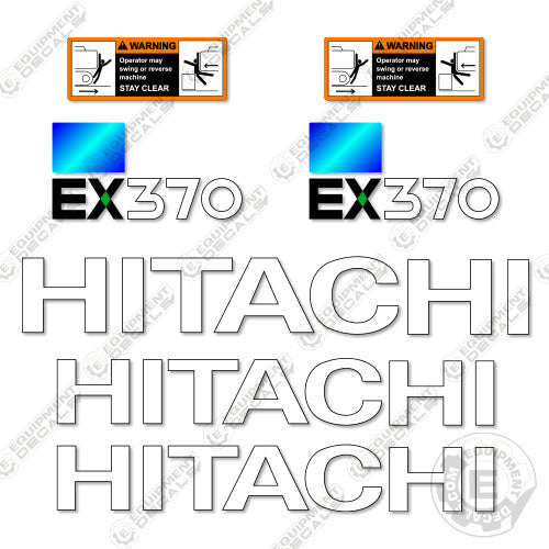 Fits Hitachi EX370 Decal Kit Excavator 370, decal kit, ex 370, ex370, hitachi