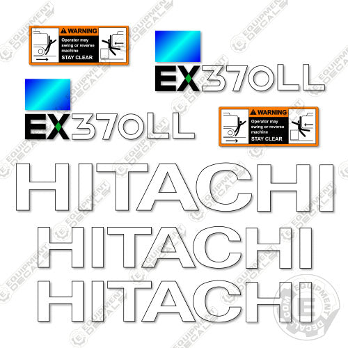 Fits Hitachi EX370LL Decal Kit Excavator 370, 370LL, decal kit, ex 370, ex370, ex370LL, hitachi