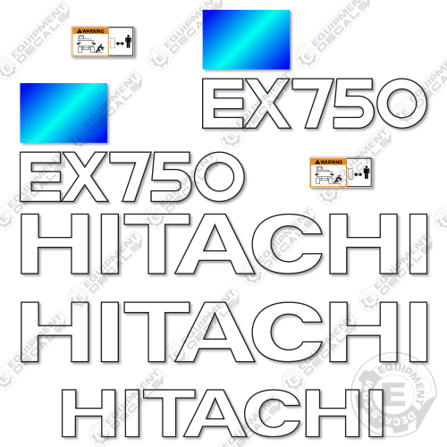 Fits Hitachi EX750 Decal Kit Excavator 750, decal kit, ex, ex750